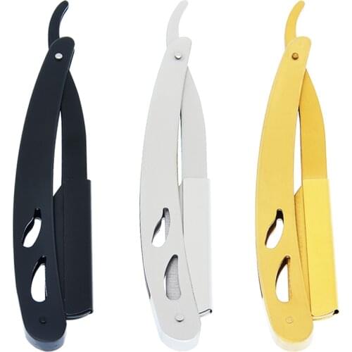 Barber Hair Cut Razors Shaving Stainless Steel Razors Professional Hairdressing Hair Knifes Changable Blade Eyebrow Knife HC0016