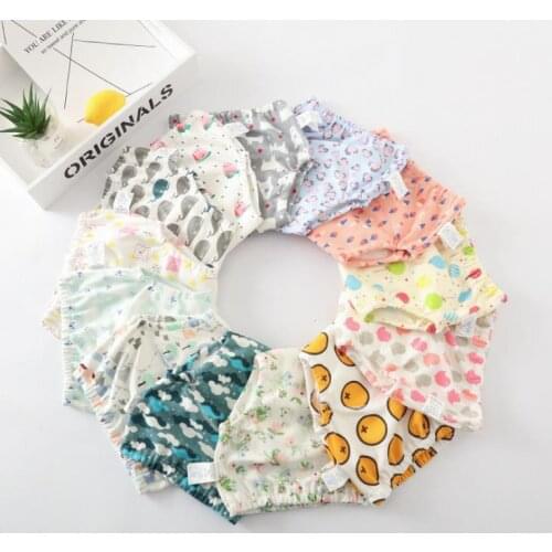 Reusable Cloth Diaper Nappies Washable Baby Cotton Training Pants Panties Baby Diapers Infants Children Underwear Nappy Changing