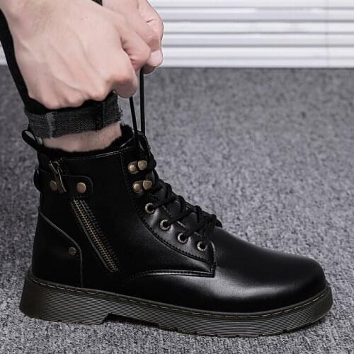 Mens Casual Shoes Trend Ankle Boots Luxury Winter Snow Boots Fashion Short Boots Men High Top Shoes Popular Basic Boots Shoes