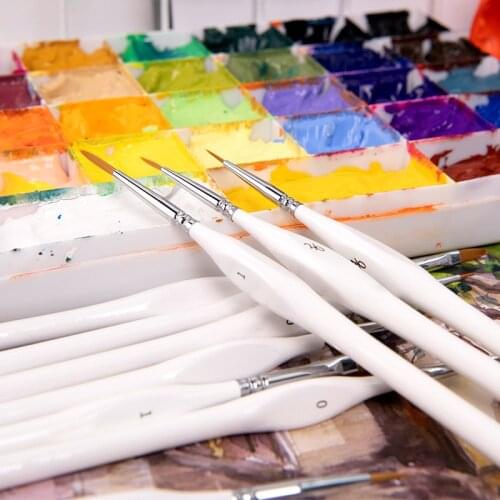 Detail Paint Brush Set, 10pcs Fine Miniature Paint Brushes Kit with Ergonomic Triangular Handle, Holder and Travel Bag, Perfect