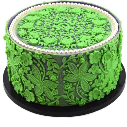 2020 Newest beautiful flower pattern fondant cake decoration silicone mold DIY baking tools square shape cake moulds