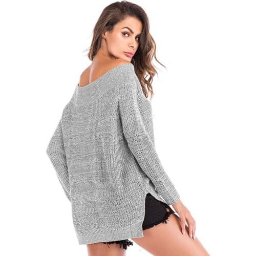 OUMOWEI Womens Off Shoulder Pullovers