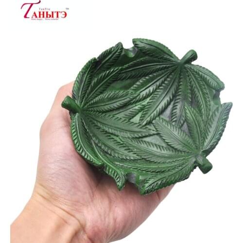 Leaf Leaves Resin Ashtray Lovely Cartoon Green Ash Tray Home Office Funny Decorative Creative Smoking Accessories for Men Gift
