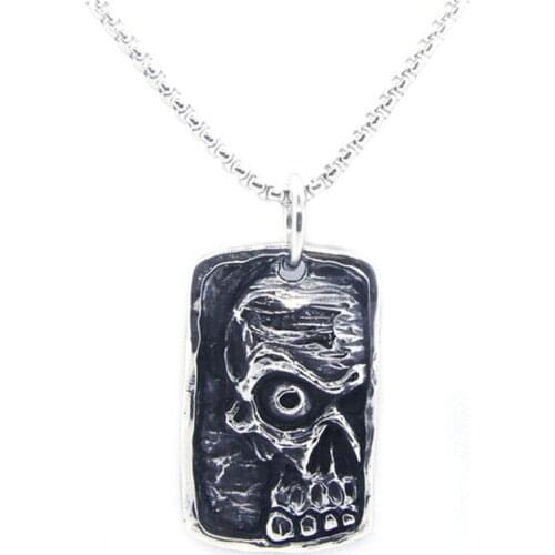 Support Dorpship New Ghost Skull Pendant 316L Stainless Steel Rock Men Boys Skull Pendant