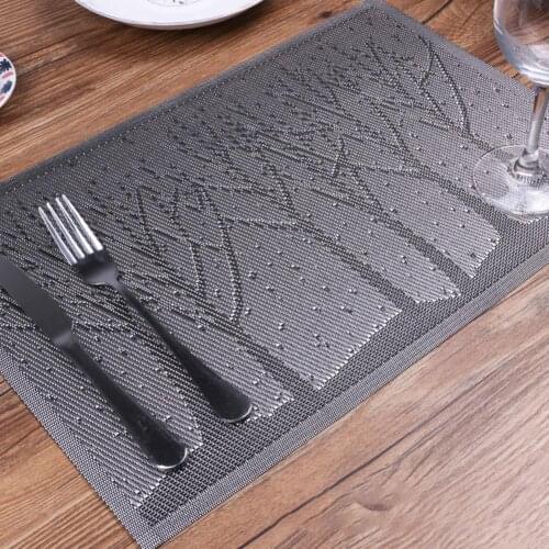 Christmas Tree Pattern Antiskid Heat Insulated Placemat For Dining Table Mat Bowl Dish Pad Waterproof Placemats Kitchen 45x30cm