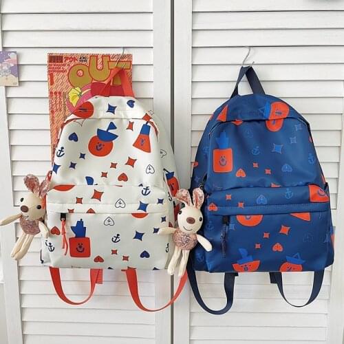 Korean Style New Fashion Womens Backpack Cute Printed Bookbags For Teenage Girls Large-capacity Outdoor Leisure School Bags
