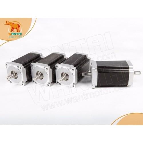 German Ship & No Tax)4 PCS Nema 34 Wantai Stepper Motor 14mm Shaft diameter, 1232oz-in, 5.6A, CNC Mill, Engraver,Cutter