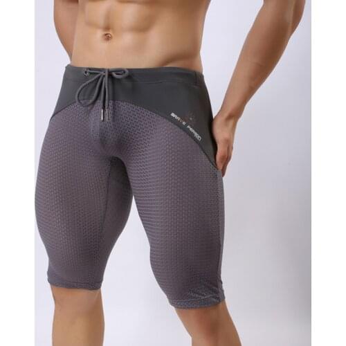 BRAVE PERSON Summer Style Breathable Mesh Men Tight casual Shorts Bodybuilding Solid Tights Mesh Shorts sexy Transparent Shorts