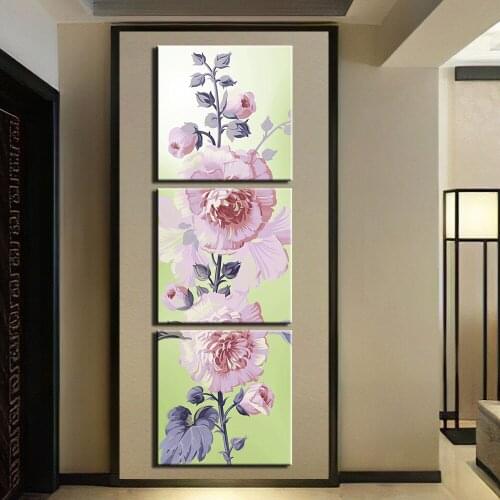 Modern 3 Pieces Paintings on Canvas Still life flower Picture Print Home Decor Wall Art Poster Artwork for Bedroom Living Room