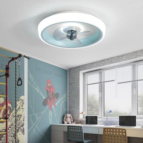 Nordic Modern Acrylic ABS Smart Led Ceiling Fan Light Colorful Childrens Bedroom Dining Household Lighting Fan Integrated Lamp