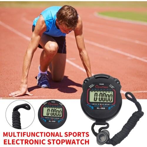 Sports Stopwatch Timer Stop Watch Handheld Digital Counter Chronograph Timer Waterproof Alarm Stopwatch with String
