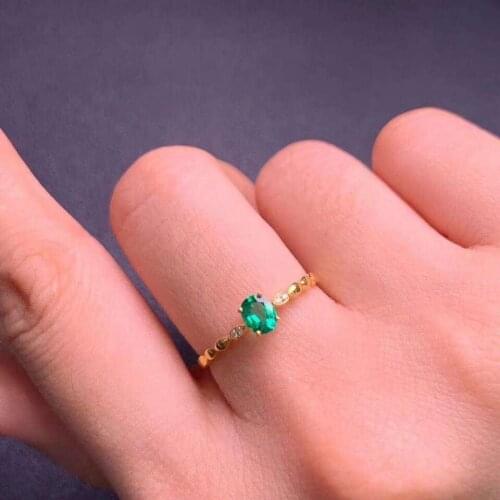 Natural And Real emerald ring 925 sterling silver Fine jewelry Natural Emerald Rings 925 Sterling Silver Gemstone Ring for