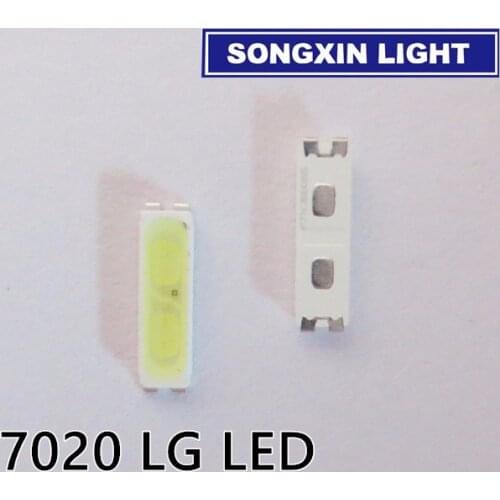 100pcs FOR LG Innotek LED LED Backlight 0.5W 7020 3V Cool white 40LM TV Application LEWWS72R24GZ00