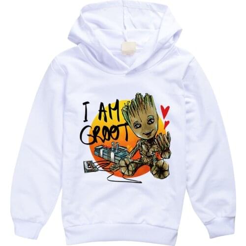 Marvel Groot Hoodies Guardians of The Galaxy Child Clothes Tops Fashion Print Hoodie Boy Girl Spring&Autumn Kids Jacket Sweater