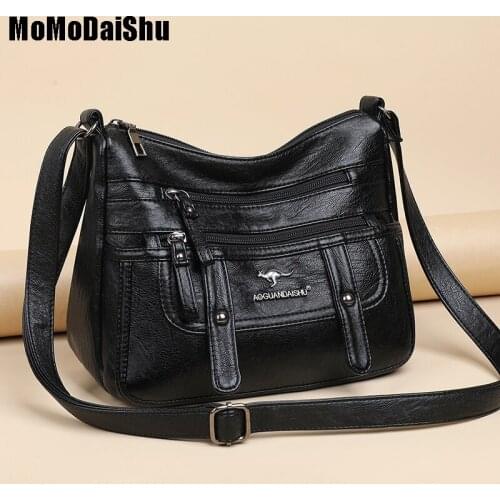 High Quality Soft PU Leather Shoulder Bags for Women 2021 Fashion Womens Bags Solid Color Large Capacity Crossbody Bags