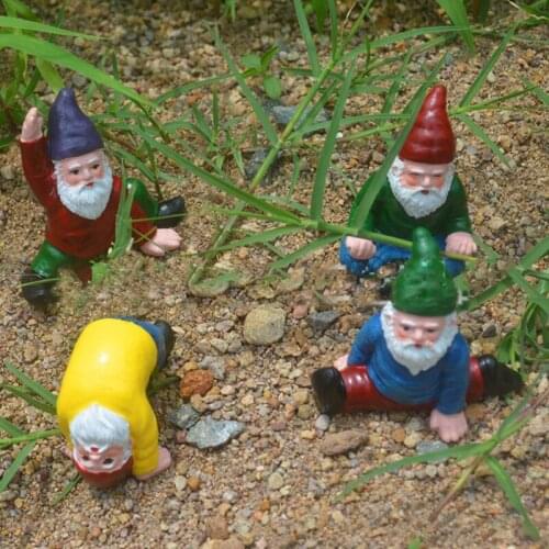 Funny Resin Figurines Yoga Gnomes Miniature Ornaments Set Mini Garden Decoration Statue Resin Craft Home Figurines Decoartion