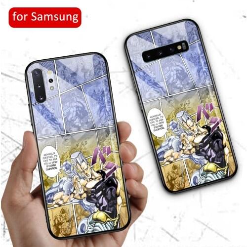 JoJos Bizarre Adventure Glass Tempered case For Samsung S8 S9 S10 s20 Plus s20 ultra s10e note 8 9 10 Plus DIY cover shell