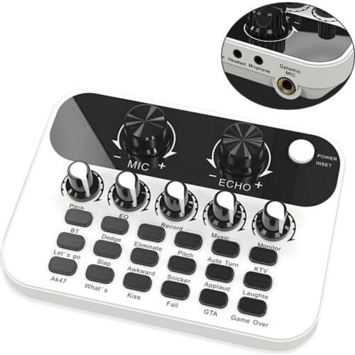 V12 Sound Card Live Mixer Sound Effect Processor Microphone Mic Accessories Live Audio Equipments for PC Smart Phone