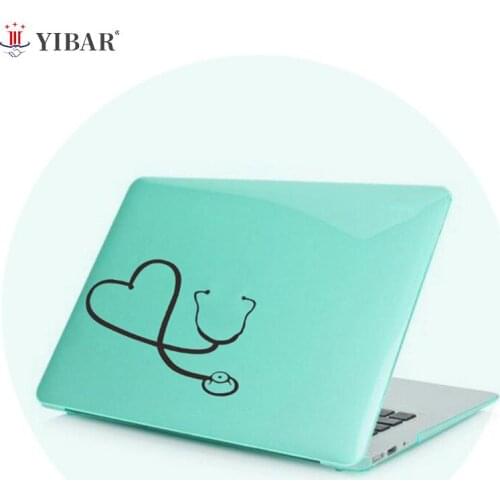 1PCS Love Heart Stethoscope Computer Laptop CAR Sticker 20cmx15cm