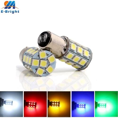 2pcs 12V BA15D 1157 5050 27 LED Car RV Travel Trailer Ceiling Corner Signal Light Brake Stop Light White Red Blue Green Amber