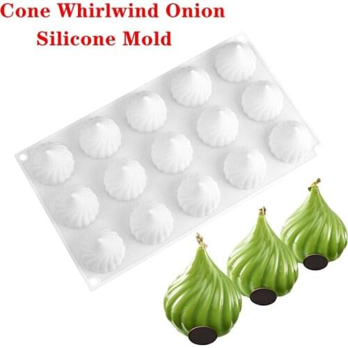 3D Silicone Mold Cone Whirlwind Onion molds Cake Decorating Tools Baking Ice Cream Chocolate Truffle Dessert Mousse Bakeware