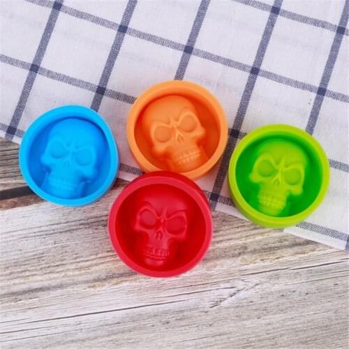 4PCS 3D Skull Silicone Mold Cake Chocolate Candy Fondant Candle Soap Moulds Jelly Clay Wedding Decoration DIY Baking Tool