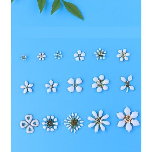 High Quality 5pcs Metal Flower Receptacle Flatback Buttons For Craft Scrapbooking Clothing Wedding Diy Sewing Decorative Buttons