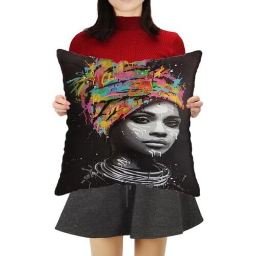 Abstract Graffiti Women Decor Pillow Car Decor Graffiti Women Cushion Cover Home Hotel Pictures Sofa Bed Cushion Cover 45x45cm