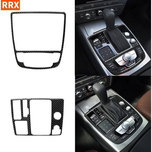 For Audi A6 S6 C7 A7 S7 4G8 2012-2018 Accessories Carbon Fiber Interior Gear Shift Surround Shifter Panel Cover Trim Sticker
