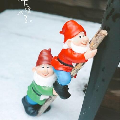 Climbing Stairs Dwarf Kindergarten Simulation Resin Cartoon Sculpture Character Garden Decoration Outdoor American Country Elf