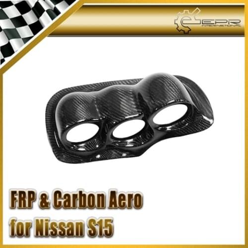 Car Tuning Part Uras Type Carbon Fiber Dash Mount Triple Gauge Pod 60mm RHD Glossy Finish Interior Dial Cover Fit For Nissan S15