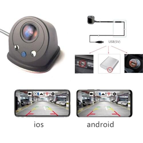 Car wireless USB Diy install blind spot side /front view wifi LED video recording parking reversing visible camera detector