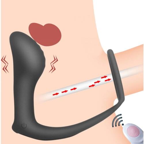 Wireless Remote Anal Dildo Vibrator Prostate Massager Butt Plug 10 Vibrating Delay Ring On Penis Masturbator Sex Toys for Men
