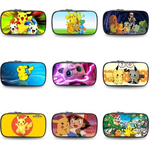 Pokemon Pikachu Cartoon Large-capacity Pencil Case Jigglypuff Creative Student Stationery Bag School Supplies Stationery Gifts