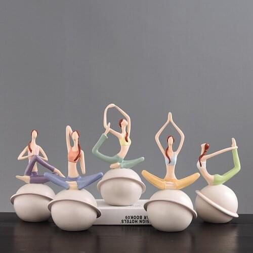 Yoga Little Figure Decoration Creative Resin Crafts Girl Room Decoration Bedroom Bedside Table Home Ornaments Desktop Display
