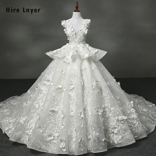 Hire Lnyer New Arrive Luxury Wedding Gowns Aliexpress Login Mariage Appliques Lace Flowers Bridal Gowns Online Shop China DHL