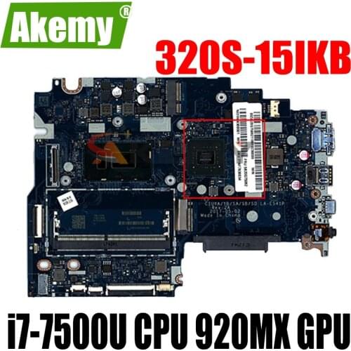 Laptop motherboard For Lenovo ideapad 320S-15IKB CIUYA YB SA SB SD LA-E541P MAIN BOARD SR341 i7-7500U CPU 920MX GPU
