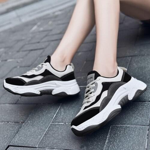 Fashion Sneakers Shoes New Women Vulcanize Shoes 2019 Platform Shoes Women Flats Female Chunky Sneakers Walking Shoes R4-02