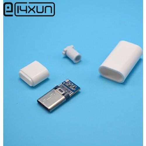 EClyxun 100sets USB 3.1 Type C Male jack Plug Welding Type USB-C 4 in 1 PCB Connector For Apple iPhone 5 ipad ect
