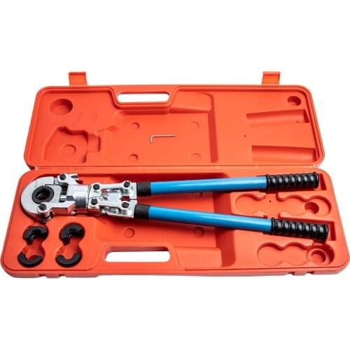 Pipe Press Crimp Tool Kit PEX Copper Pipe Crimper 1/2",3/4",1" Jaws 360° Head