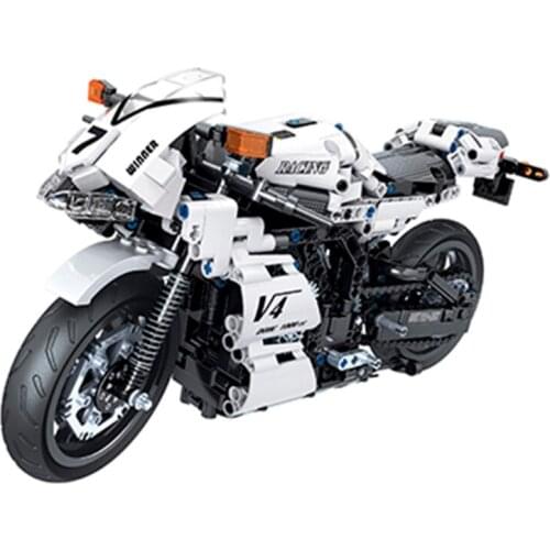 High-drilled Racing Motorcycle Education Assembly Kits, Motorbikes Construction Particles Set for Scooter Lovers