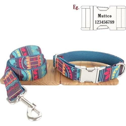 New Published Top Quality Handmade Creative Classical Maya Culture Design Pet Supplies Dog Collar And Leash