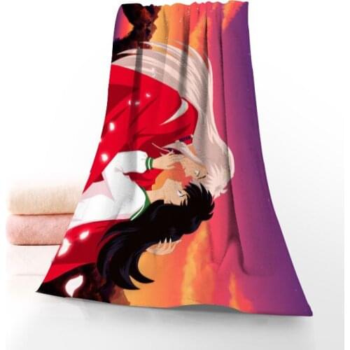 New Custom Inuyasha Towel Printed Cotton Face/Bath Towels Microfiber Fabric For Kids Men Women Shower Towels 70X140cm