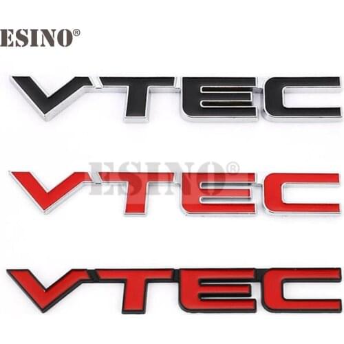 New Car Styling 3D VTEC Metal Chrome Zinc Alloy Emblem Car Body Badge Sticker Auto Accessory for Civic Accord Insight