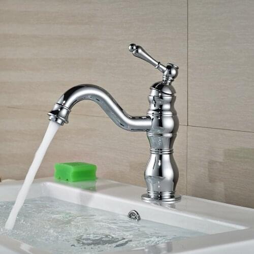 Polished Chrome Brass Single Lever Handle Kitchen Sink Bathroom Vessel Basin Faucet Mixer Taps acy005