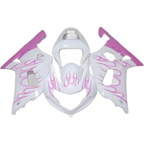 Aftermarket Fairings for SUZUKI GSXR 600 750 2001 2002 2003, Pink White fairing kit GSXR600 GSXR750 01 02 03 PL131