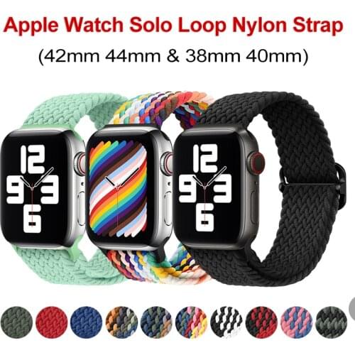 Scrunchie Strap for Apple watch band 44mm 40mm 38mm 42mm Adjustable Elastic Nylon solo Loop bracelet iWatch 3 4 5 6 se Vwar FLY5
