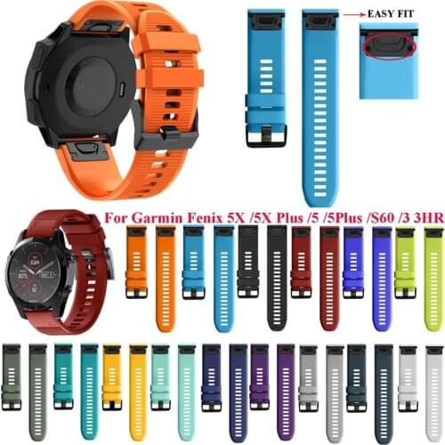 20/22/26mm Easy Fit Watchband Strap for Fenix 5X 5 5S Plus 3 3HR D2 S60 Watch Quick Release Silicone Band Fenix Watchband