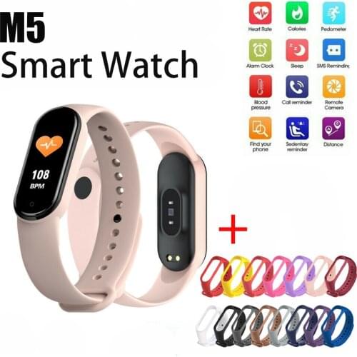 M5 Smart Wristband Couple Wristwatches Bluetooth Clock Sport Fitness Bracelet Heart Rate Monitoring Waterproof Digital Watch