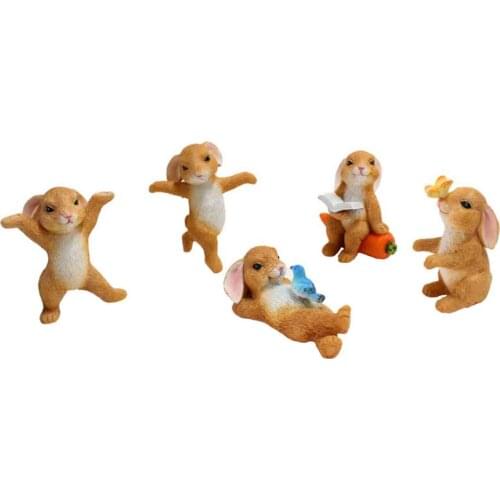 Rabbit Statue Flower Bed Bunny Figurine Fairy Garden Decoration Mini Micro-landscape Flowerpot Ornaments Rabbit Sculpture